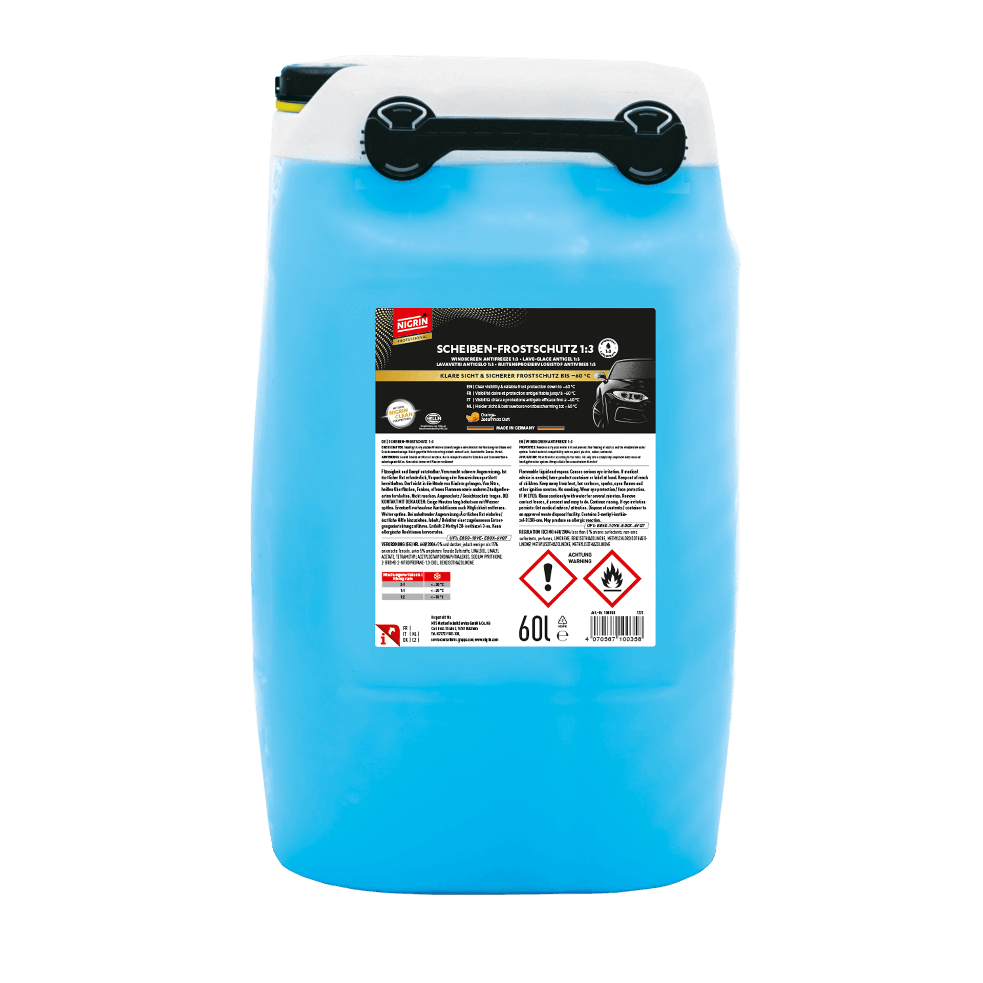 PROFESSIONAL Antifrost + Scheibenklar Konzentrat -60°C 60 L