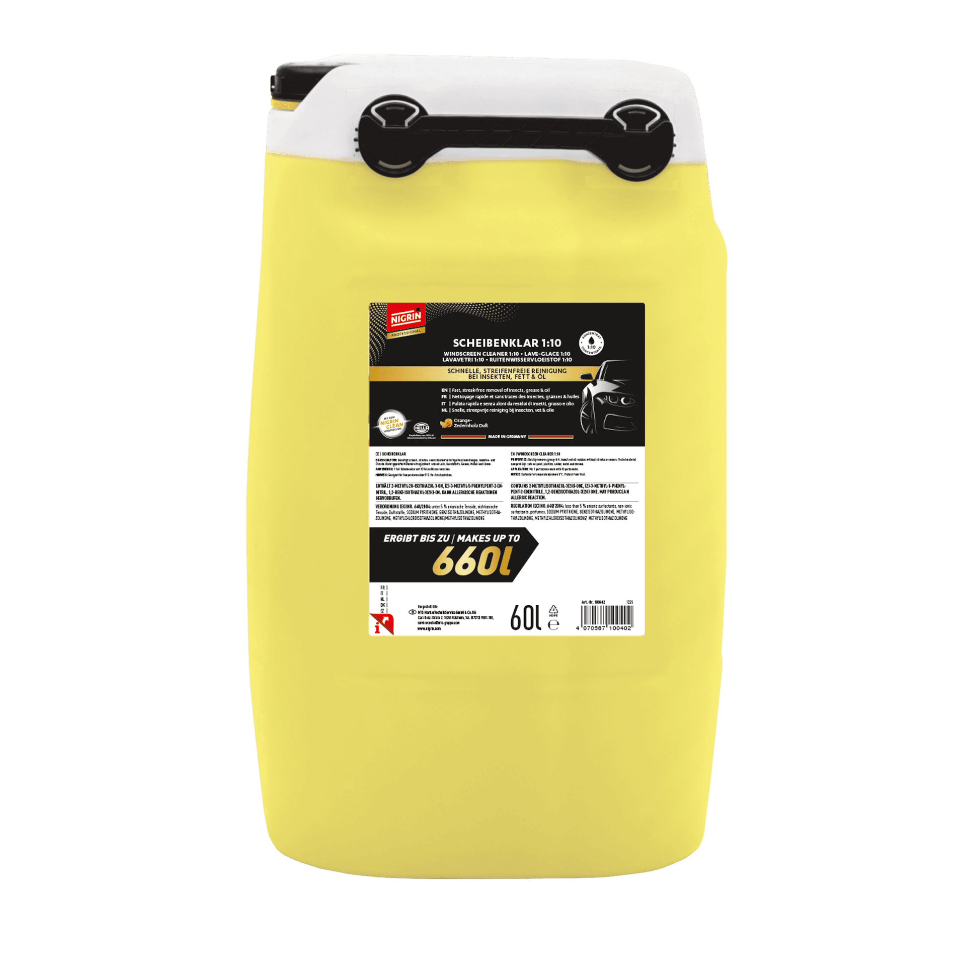 PROFESSIONAL Windshield Cleaner Summer Concentrate 1:10 60 L