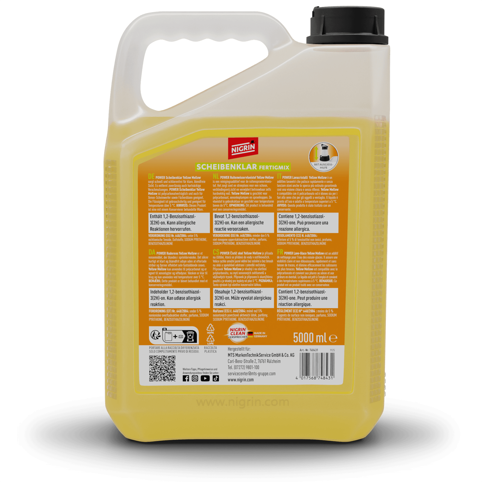 POWER Windshield Cleaner Ready-to-Use YELLOW MELLOW 5 L