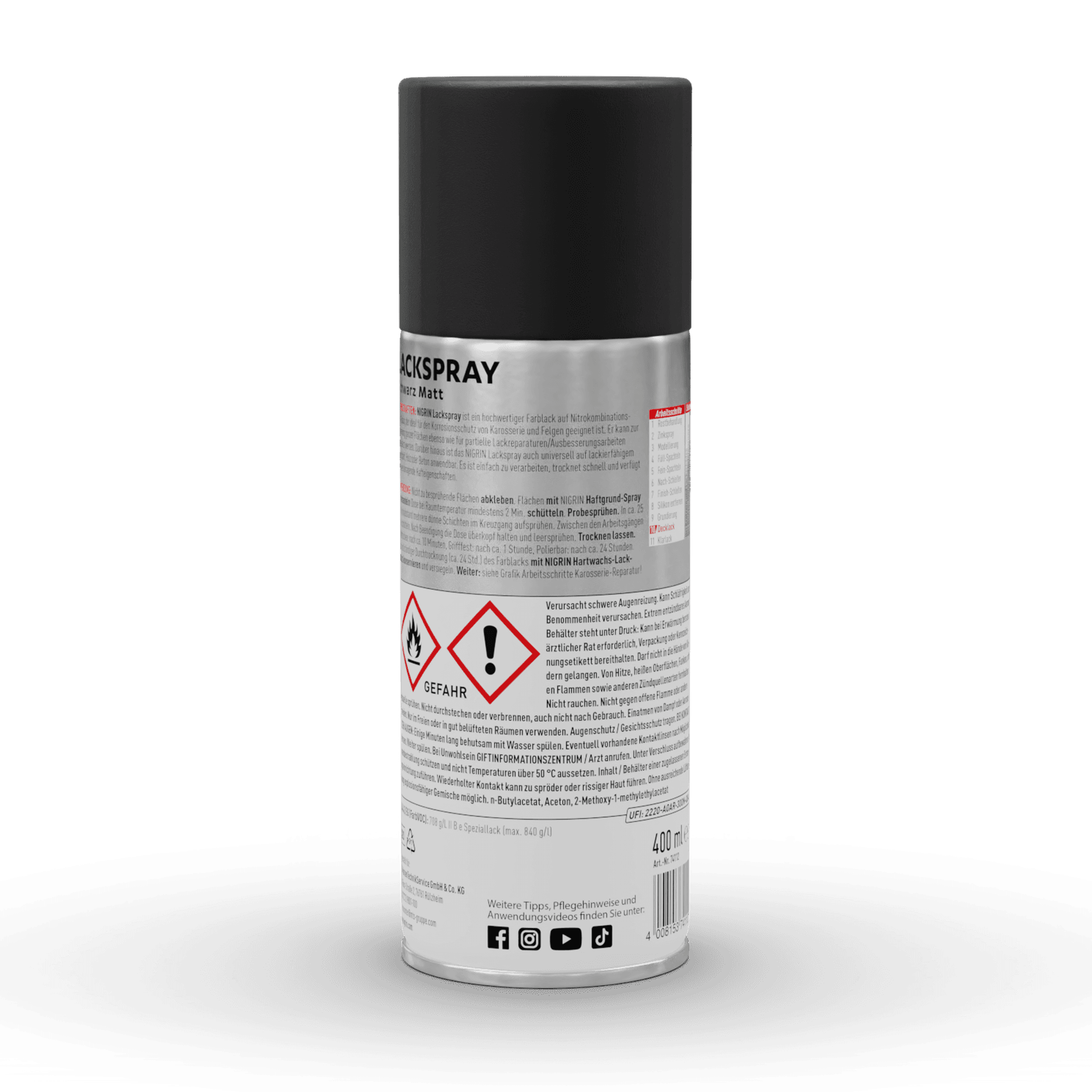 Lackspray schwarz matt 400 ml