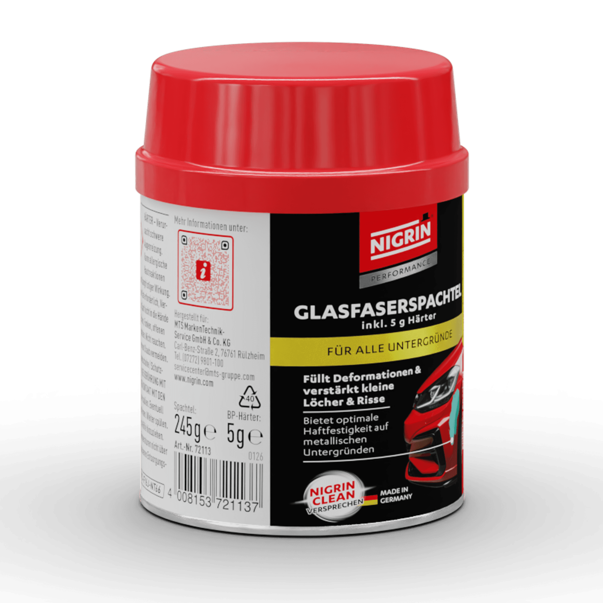 PERFORMANCE Glasfaserspachtel 250 g 2 tlg.