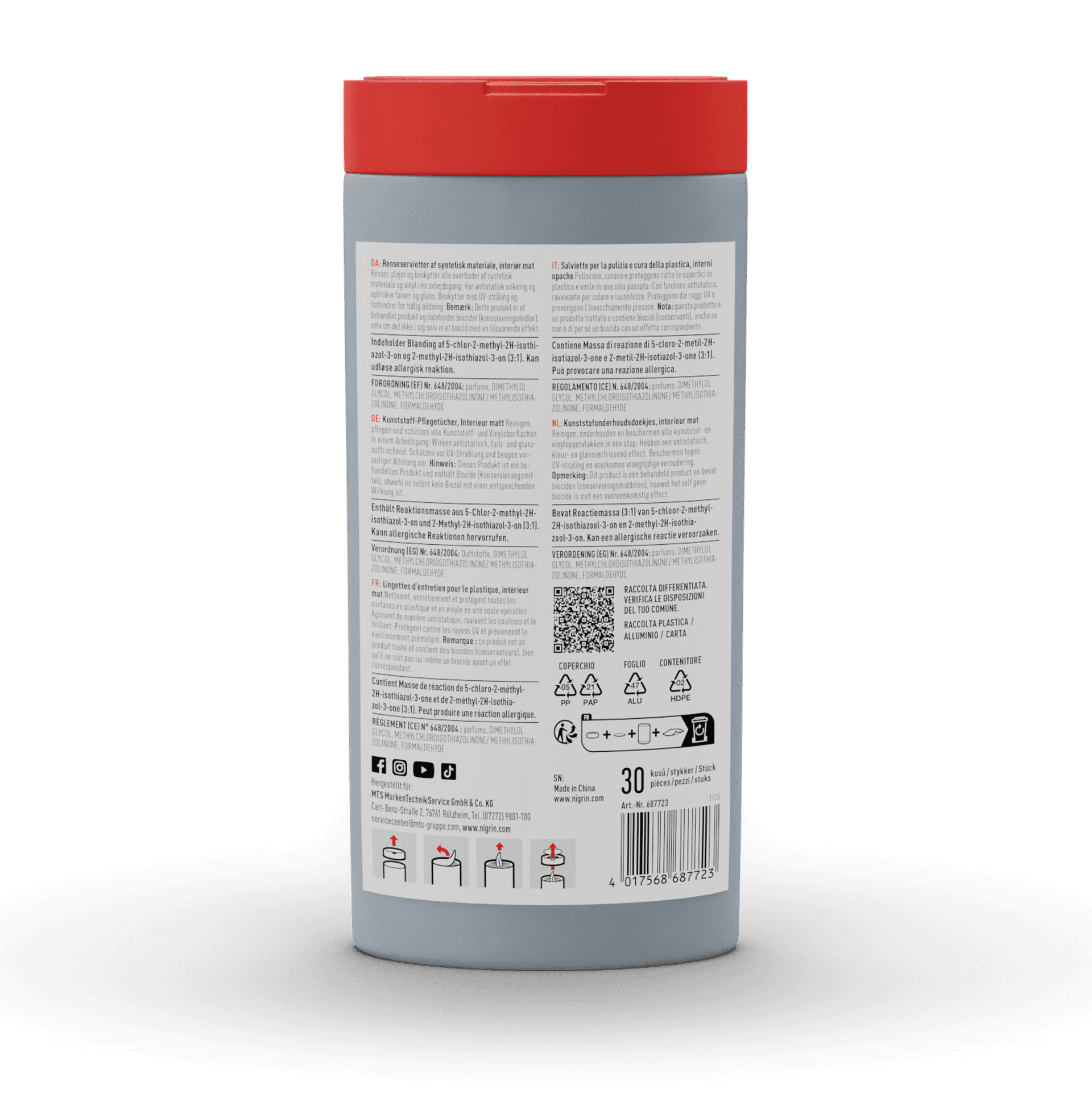 PERFORMANCE Plastic Care Wipes Satin Matte 30 pcs.