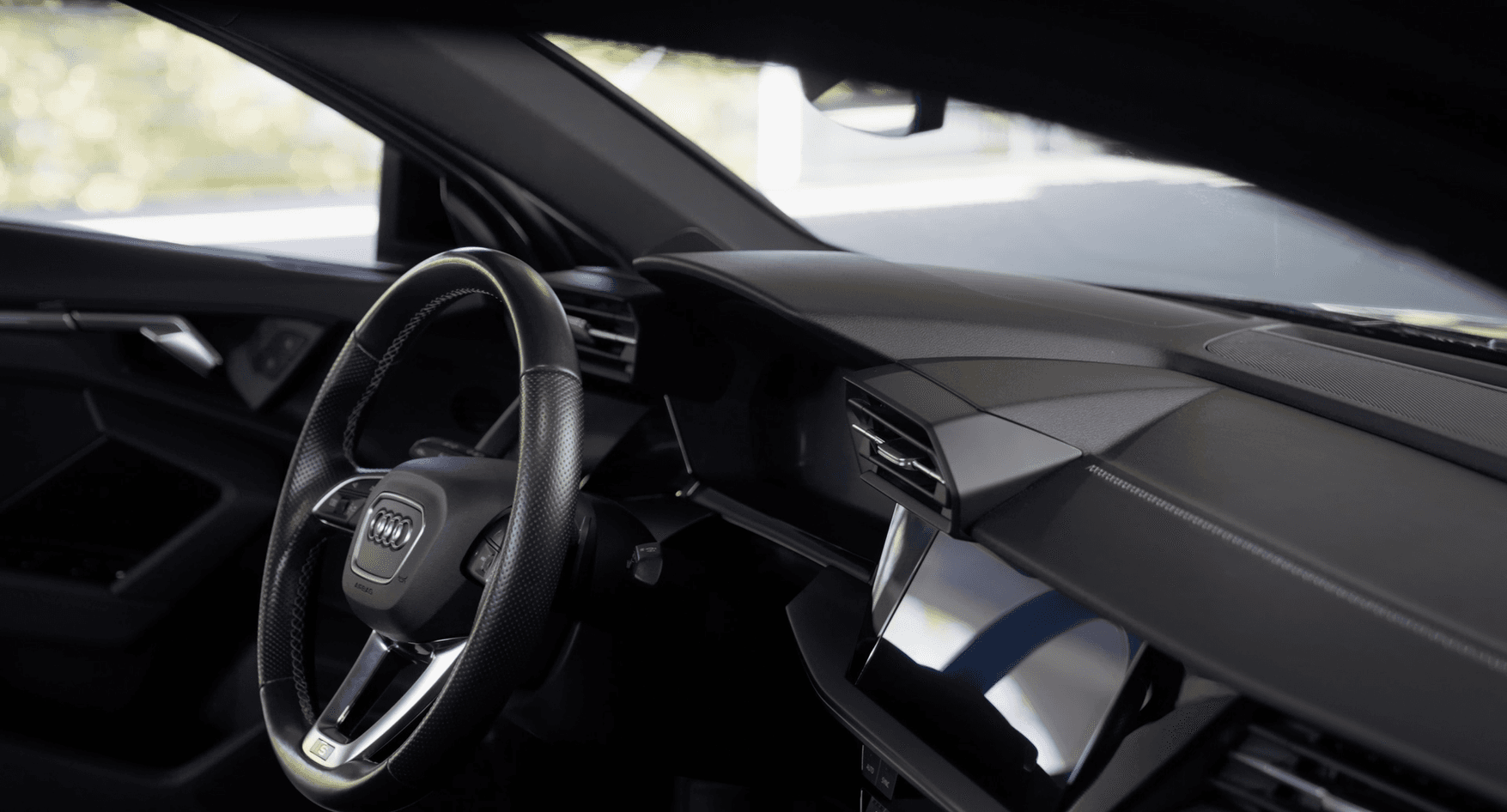 Interior dashboard view of a modern Audi
