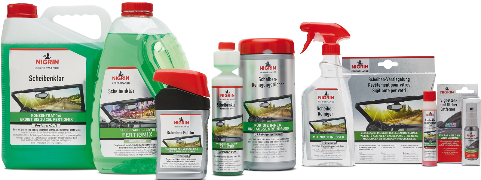 NIGRIN Multi-Detailer Auto Reiniger, Alleskönner 500 ml für Innen und Außen  am Auto, mit BubbleGum Duft : : Auto & Motorrad
